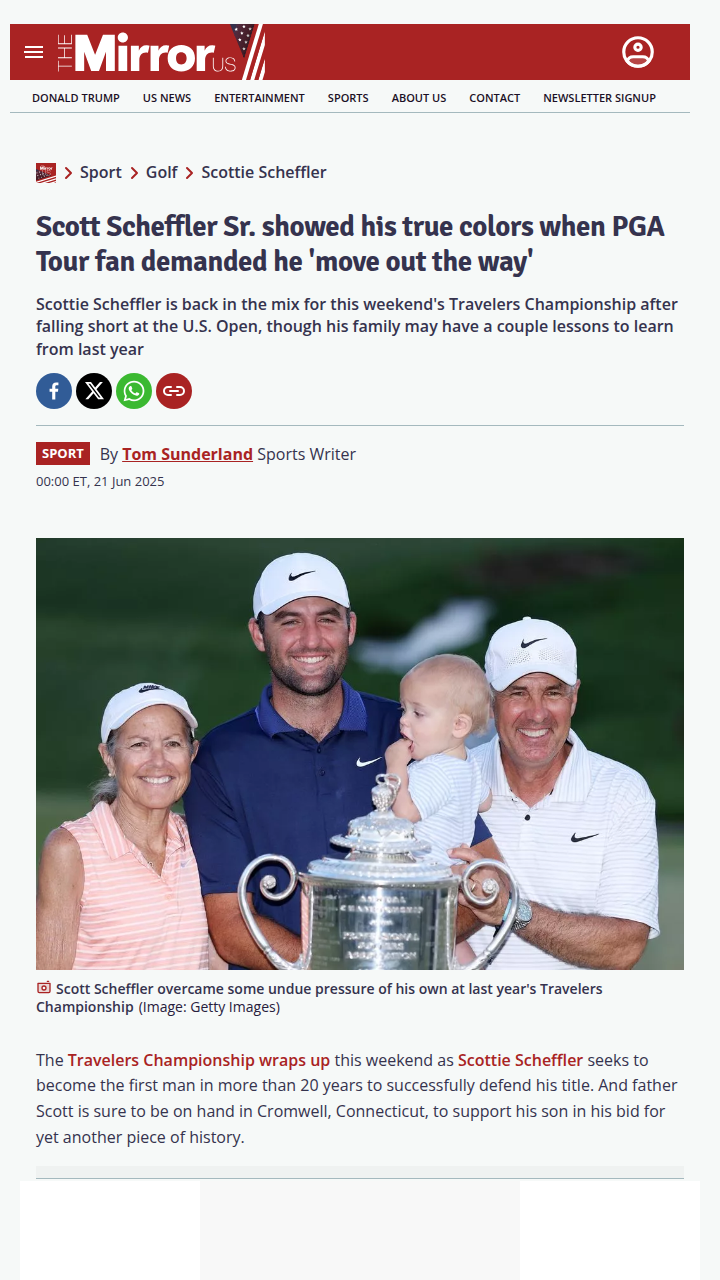 Scheffler Sr. Shows True Class at Travelers