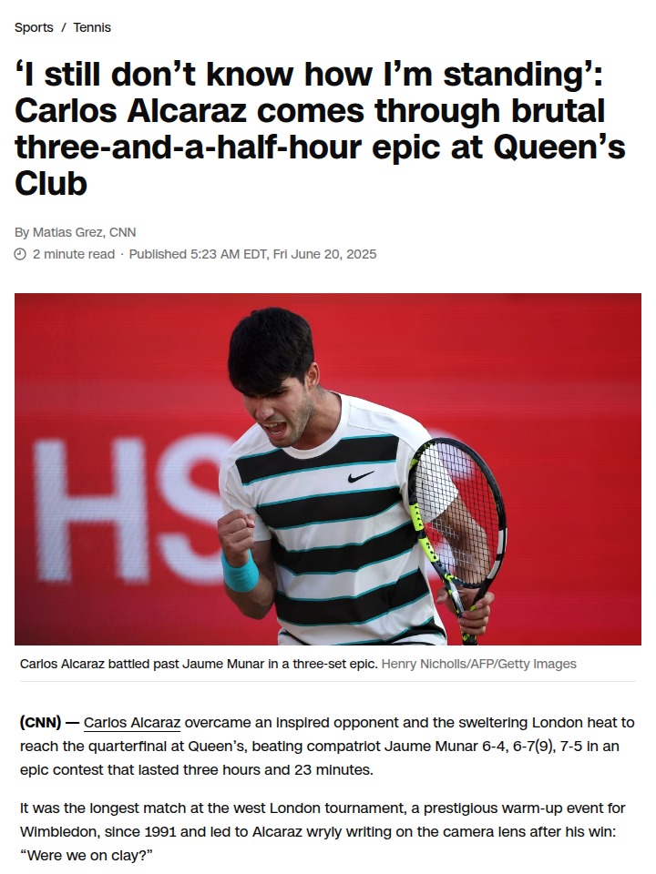 Alcaraz Survives Queen’s Club Marathon!