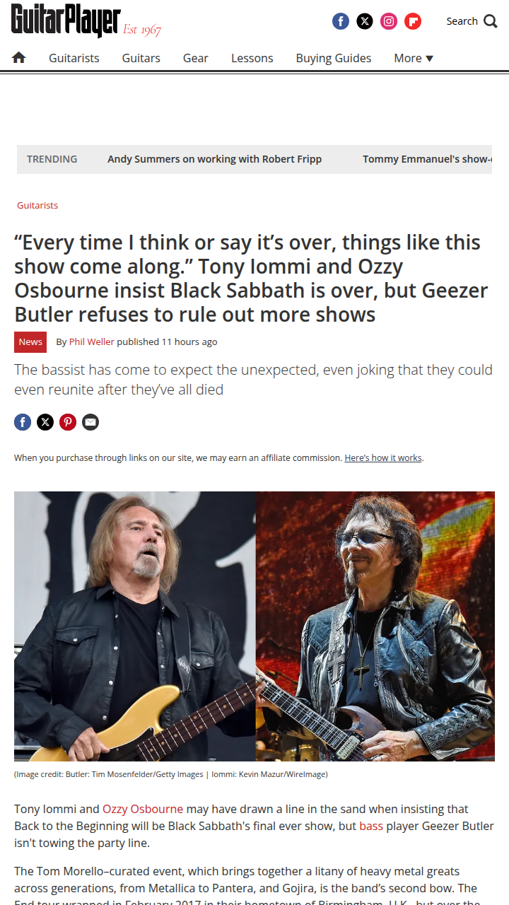 Sabbath Over? Geezer Hints Otherwise 👀