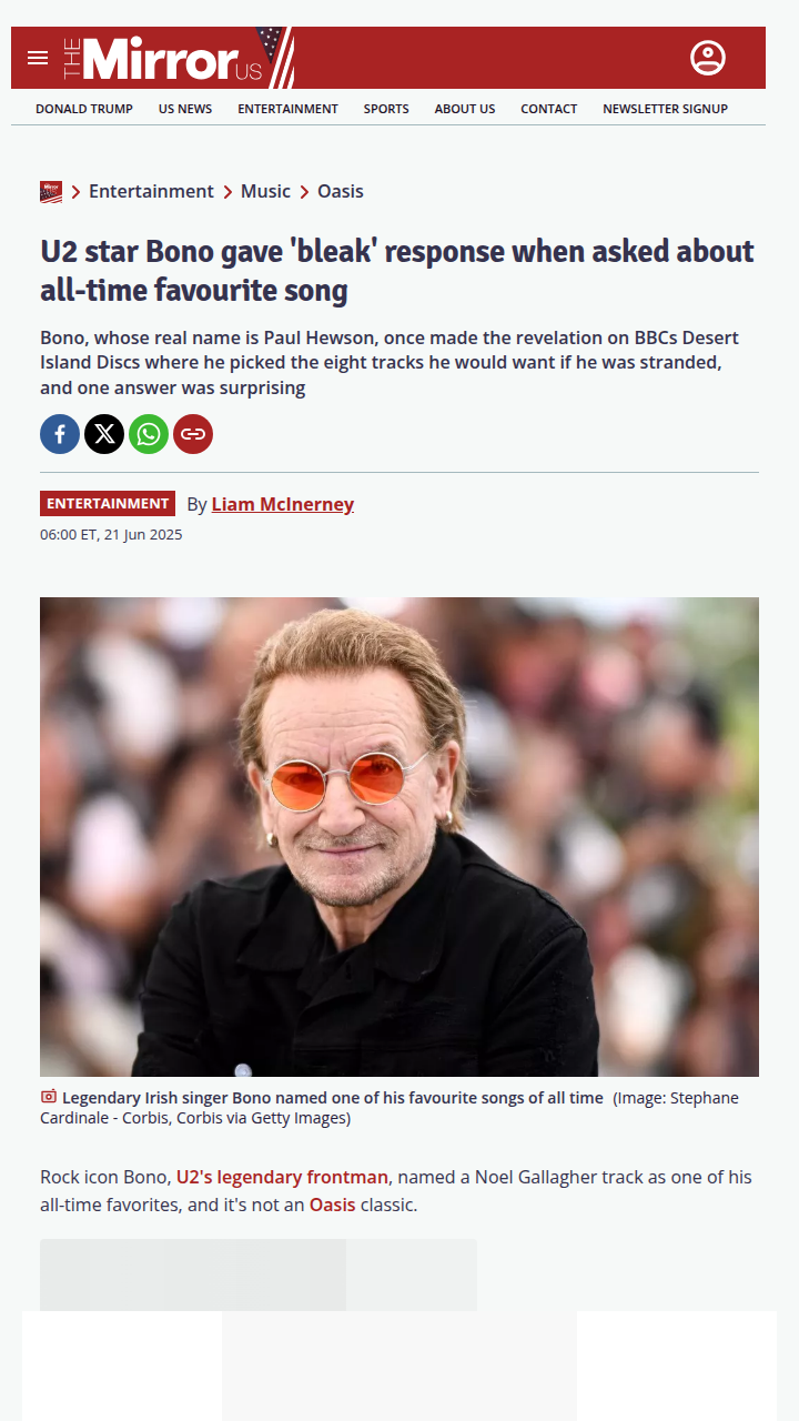 Bono Picks Noel Over Oasis? 🤔