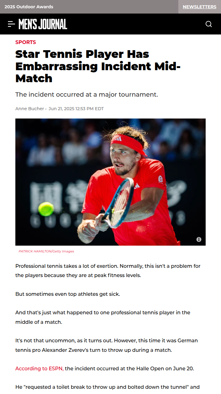 Zverev’s Mid-Match Mishap at Halle Open