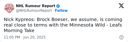 Boeser Back Home? Wild’s Big Offseason Move