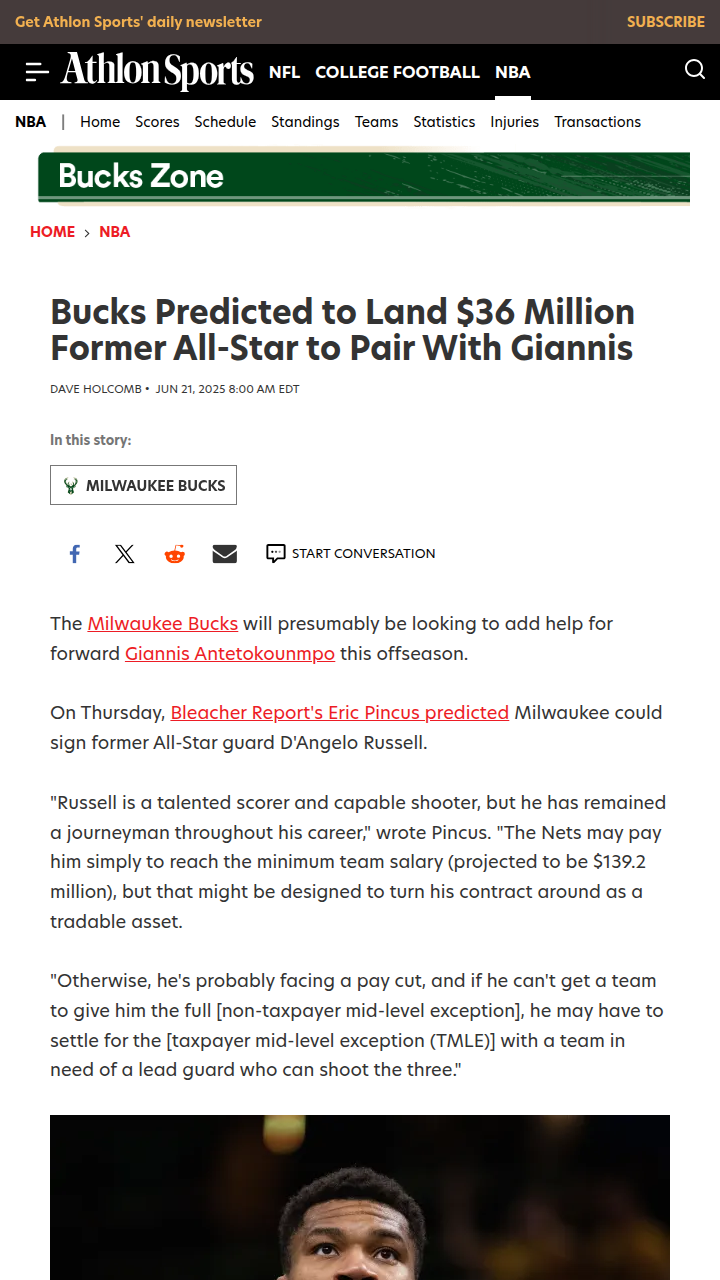 Could D-Lo Be Giannis’ New Running Mate?