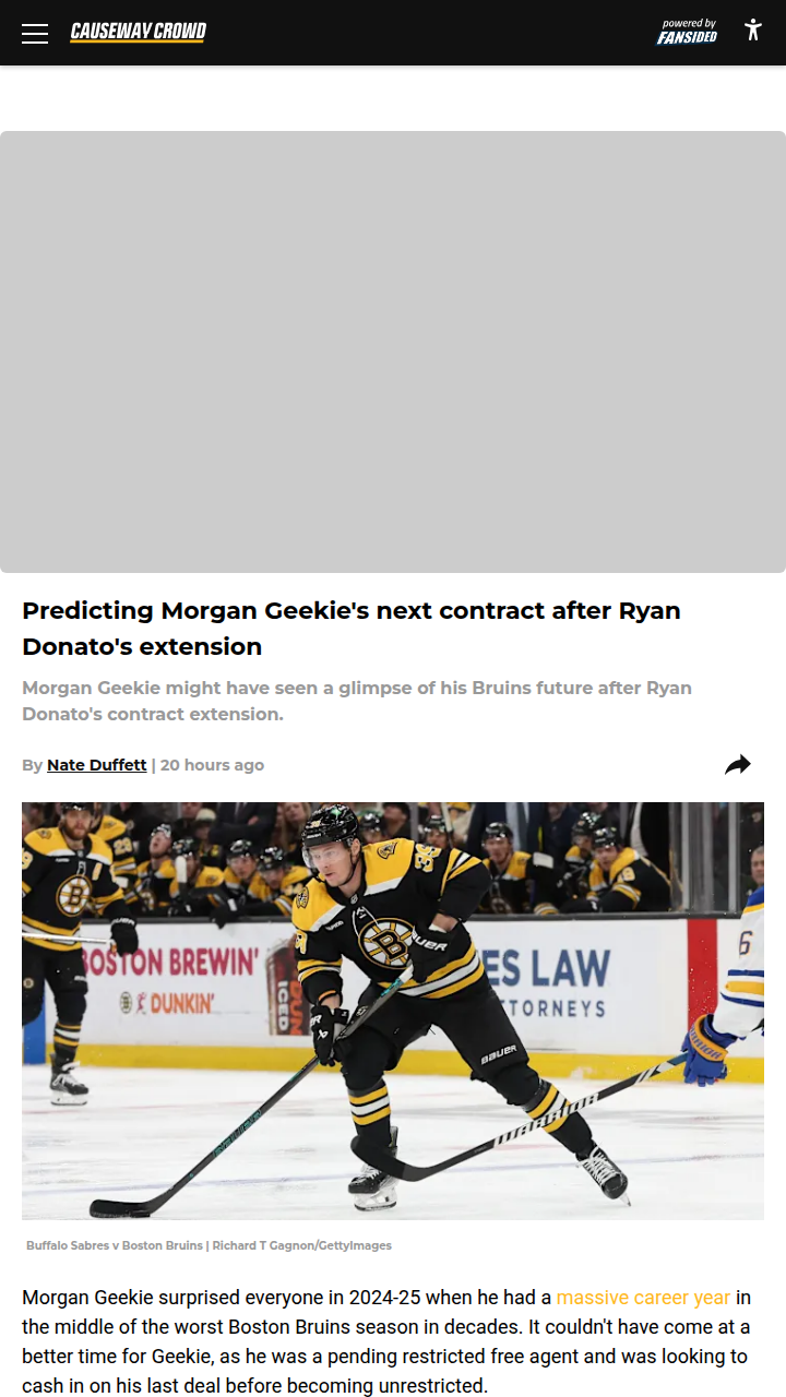 Should the Bruins Go All-In on Geekie?