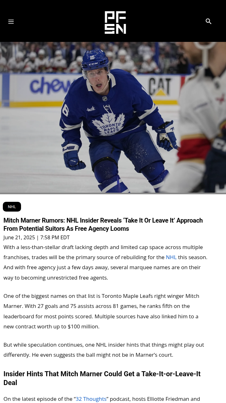 Marner’s Free Agency: Take It or Leave It?