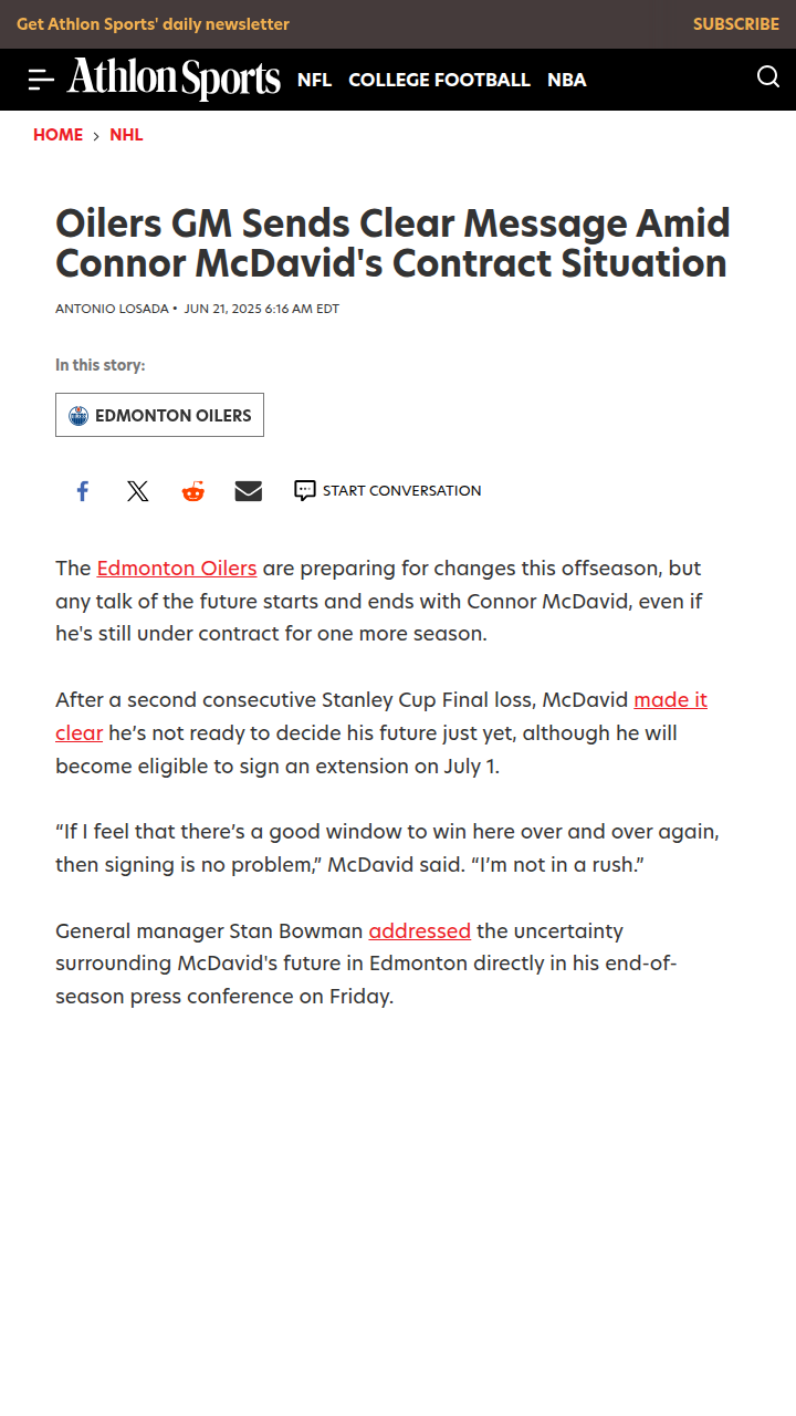 McDavid’s Future: Will The Captain Stay?