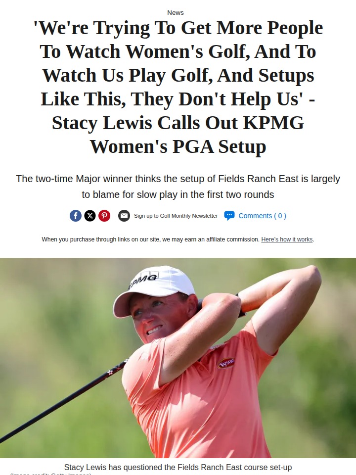 Stacy Lewis Blasts PGA Course Setup