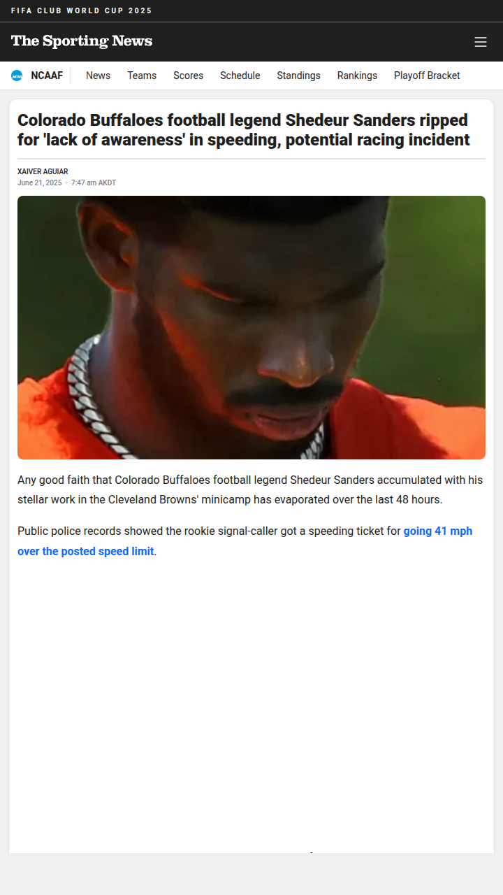 Shedeur Sanders’ Speeding Saga: Wake-Up Call?
