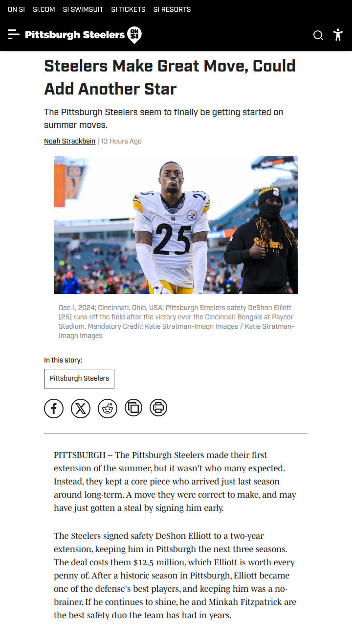 Steelers Lock Down Elliott—What’s Next?