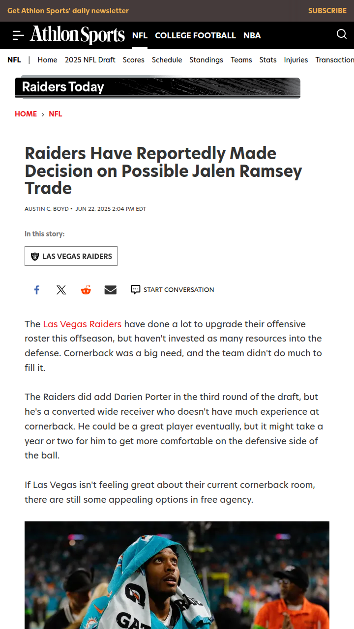 No Jalen Ramsey for the Silver & Black?