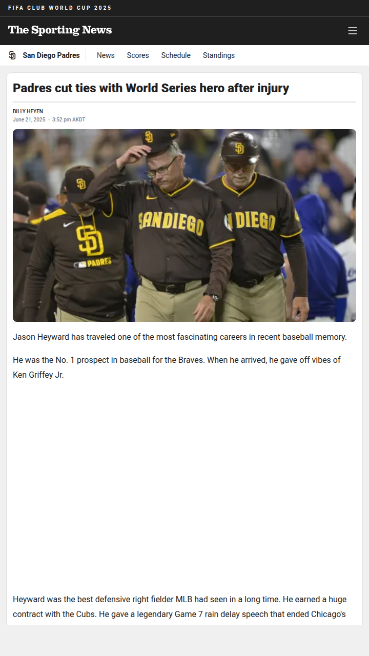 Padres Move On From J-Hey After Injury