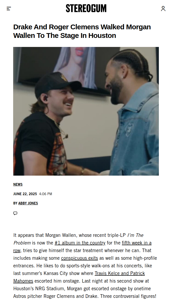 Drake & Rocket Clemens Escort Wallen?!