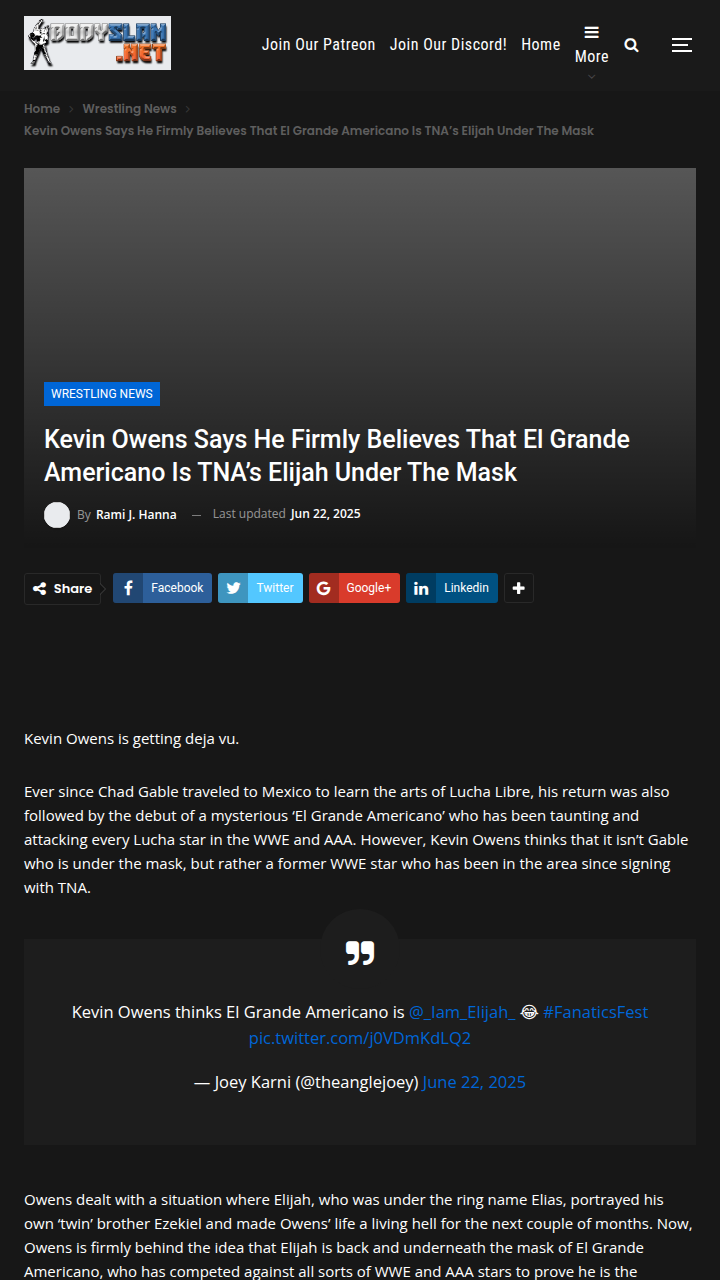 Owens Calls Out El Grande Americano’s True ID