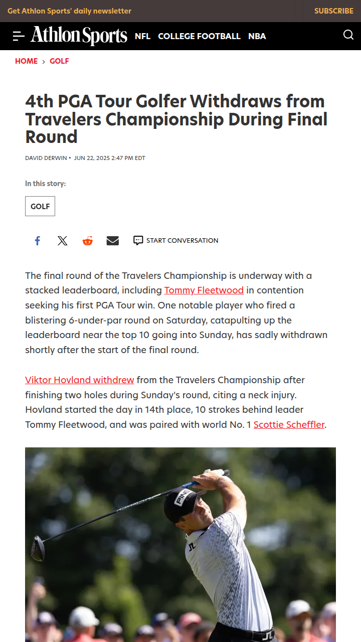 Hovland’s Neck Injury Shakes Up Travelers