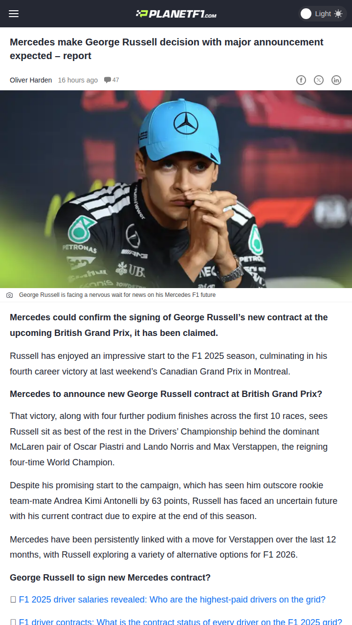 Russell’s Silverstone Contract Showdown?