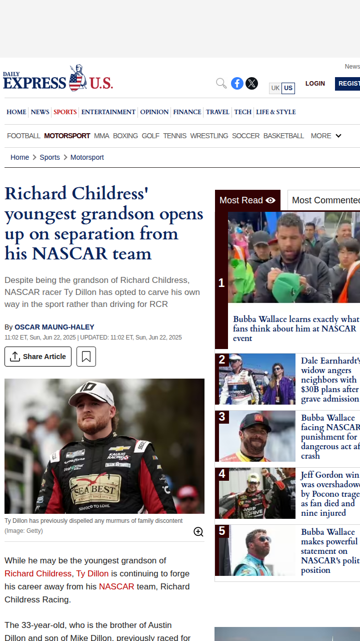 Ty Dillon Sets Record Straight on RCR Exit