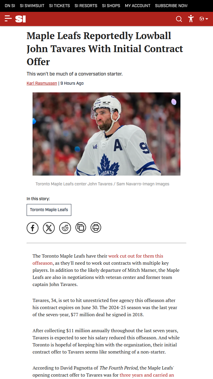 Leafs Lowball JT—Will Captain Stay or Go?