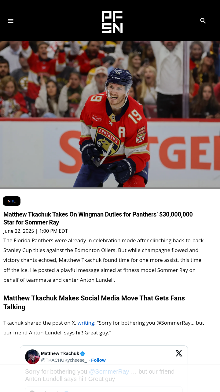 Tkachuk’s Wingman Move Steals the Show