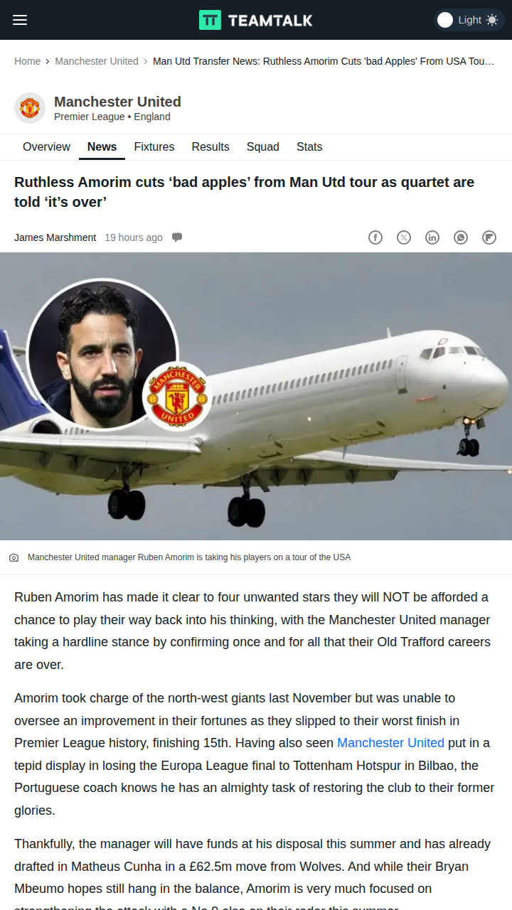 Amorim Drops the Axe: United's Big Four Out