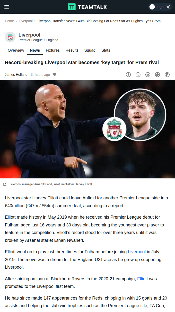 Is Harvey Elliott Amex-Bound?