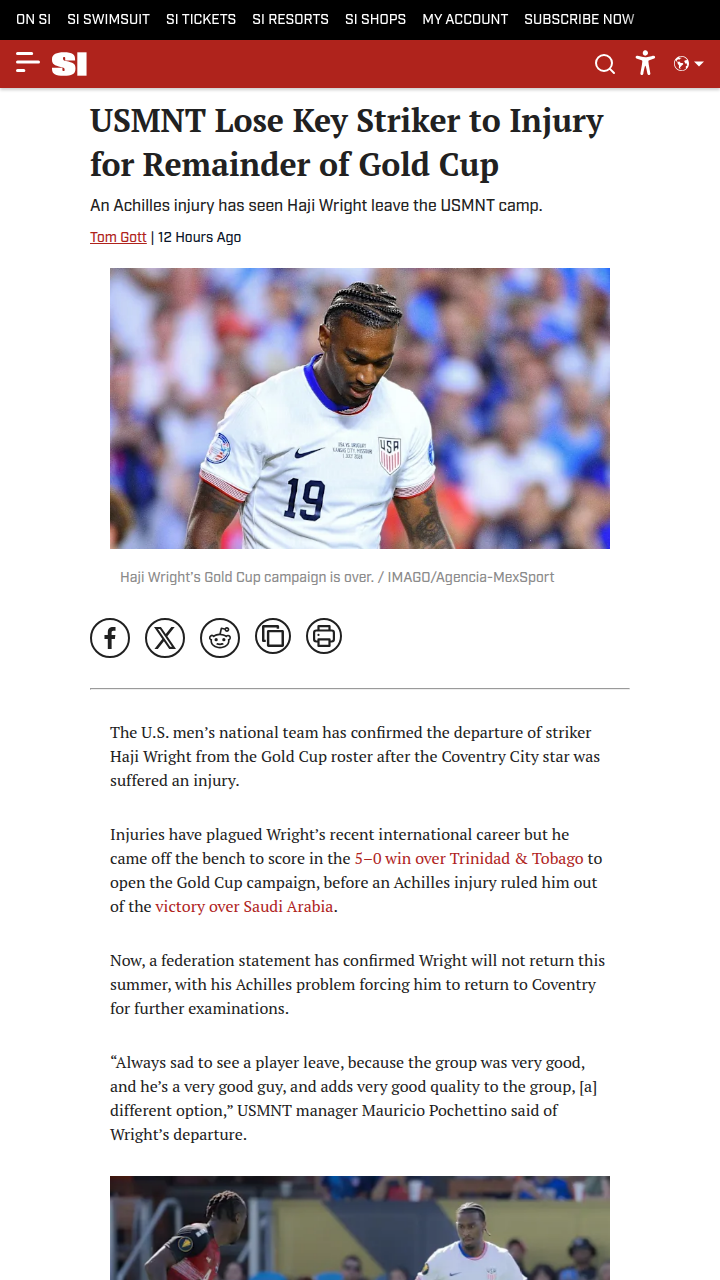 Haji Wright’s Gold Cup Heartbreak