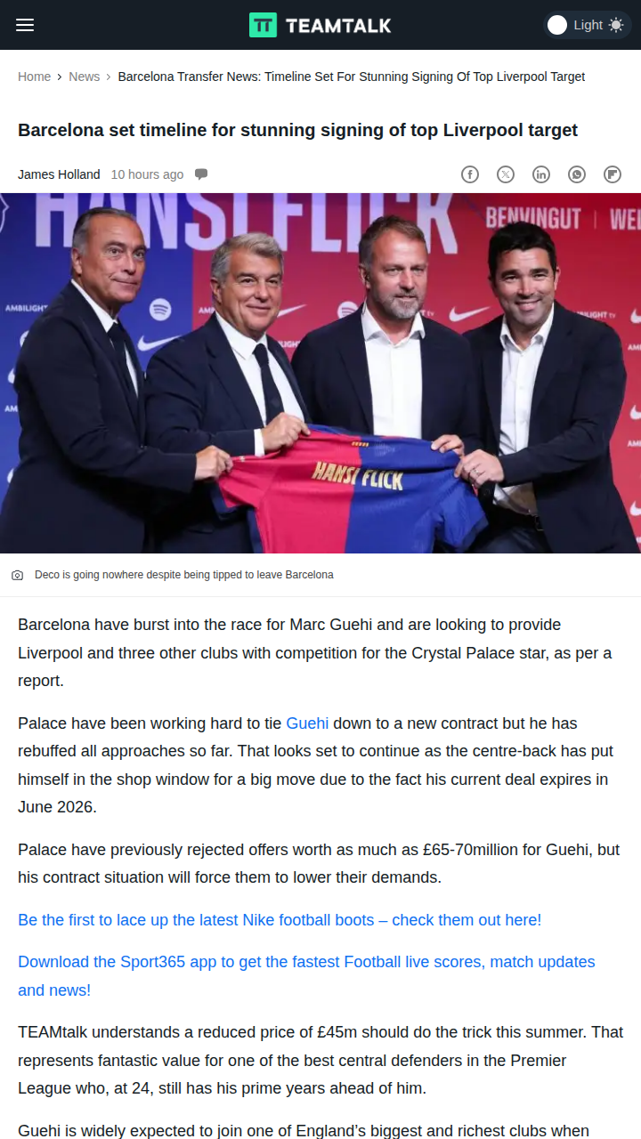 Barça Crash Liverpool’s Guehi Party!