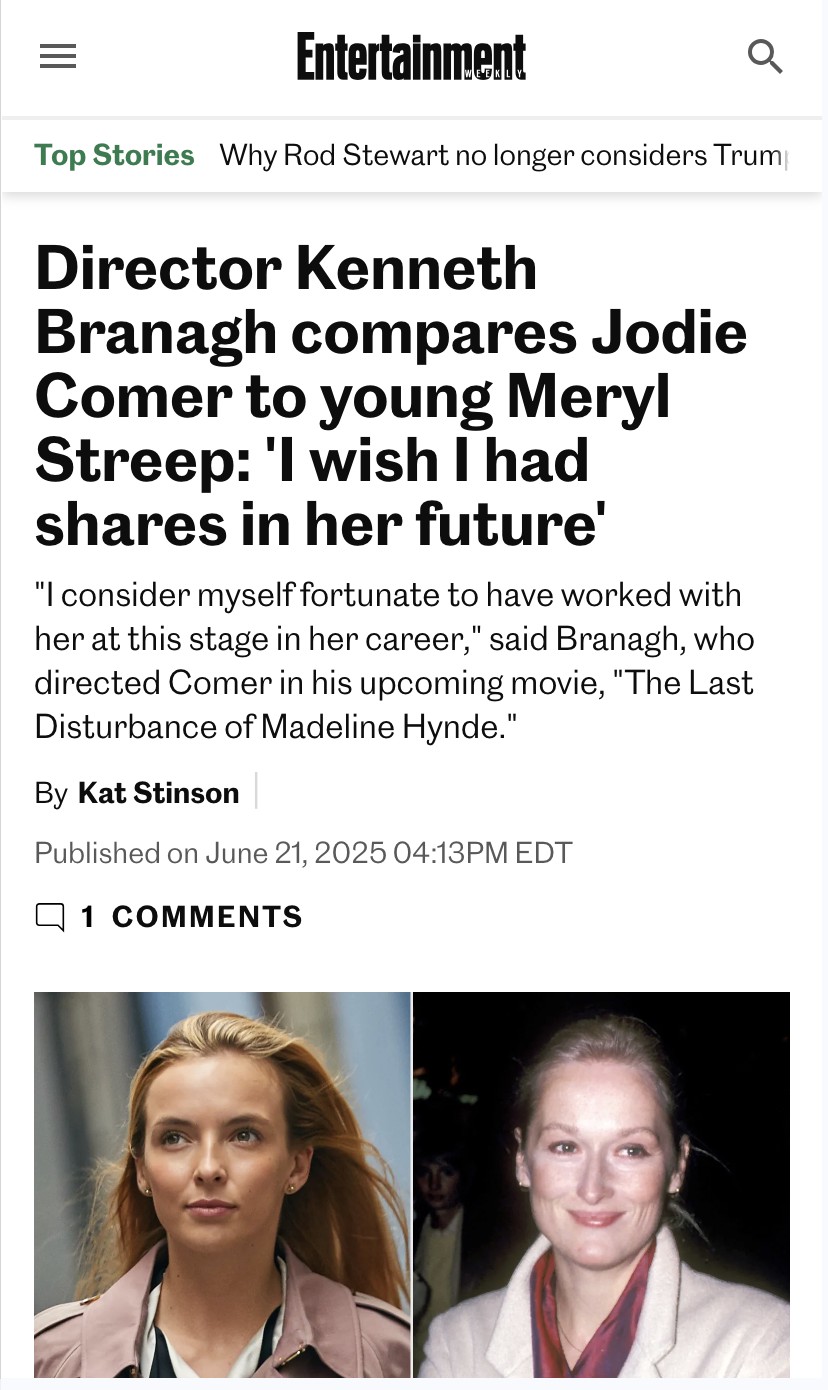 Jodie Comer can be compared with Meryl Streep?