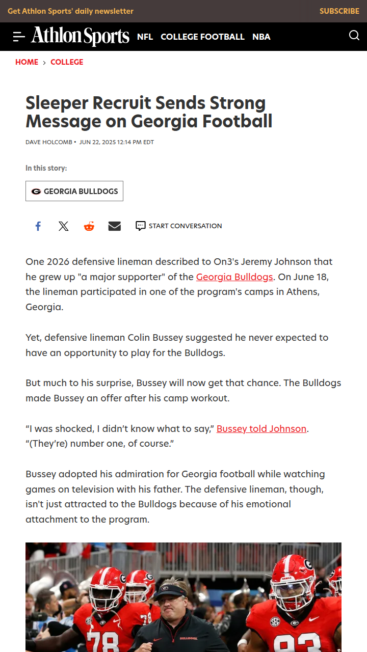 Sleeper DL Shocks Dawg Nation with UGA Offer