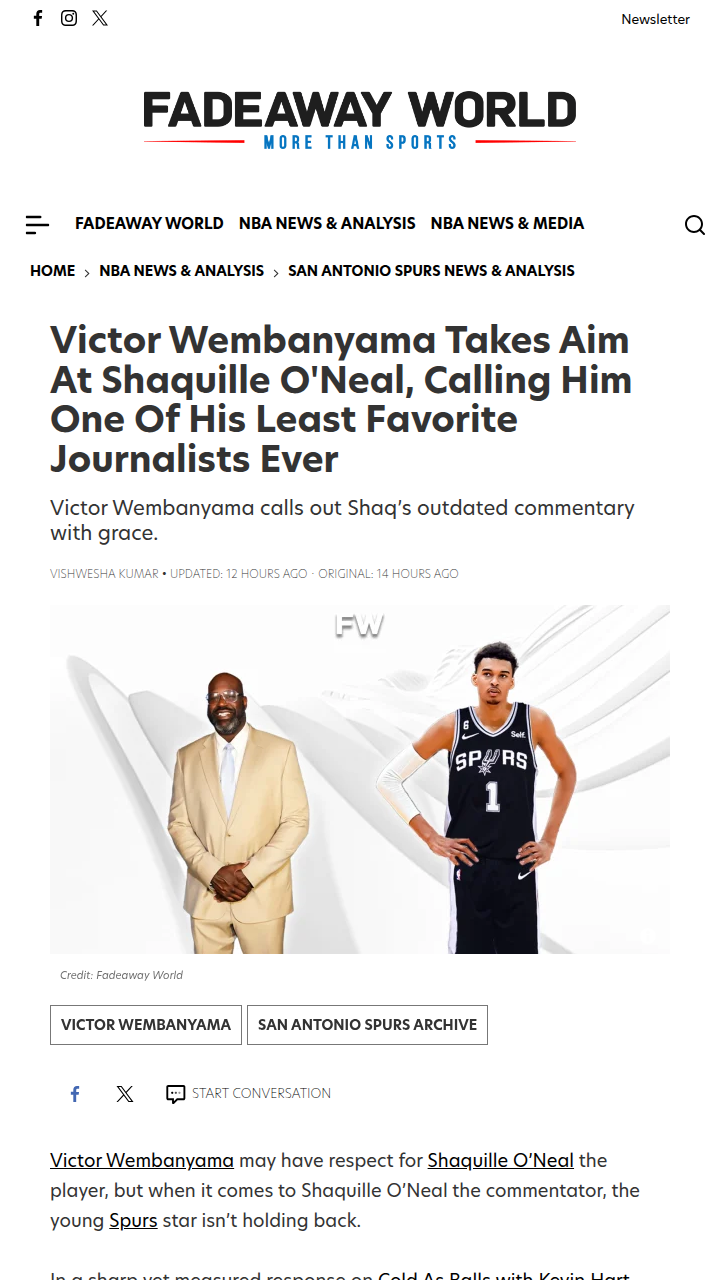 Wemby Claps Back at Shaq’s Old-School Shade