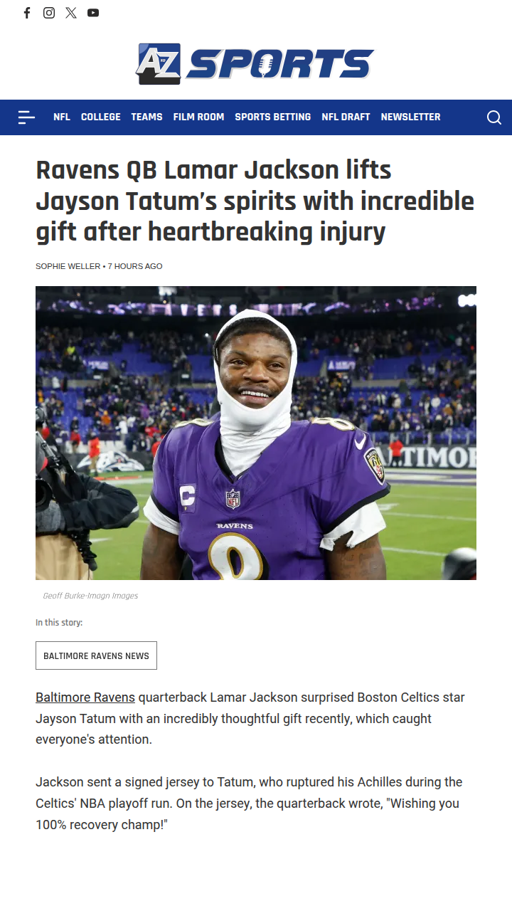 Lamar Lifts Deuce’s Spirits After Injury