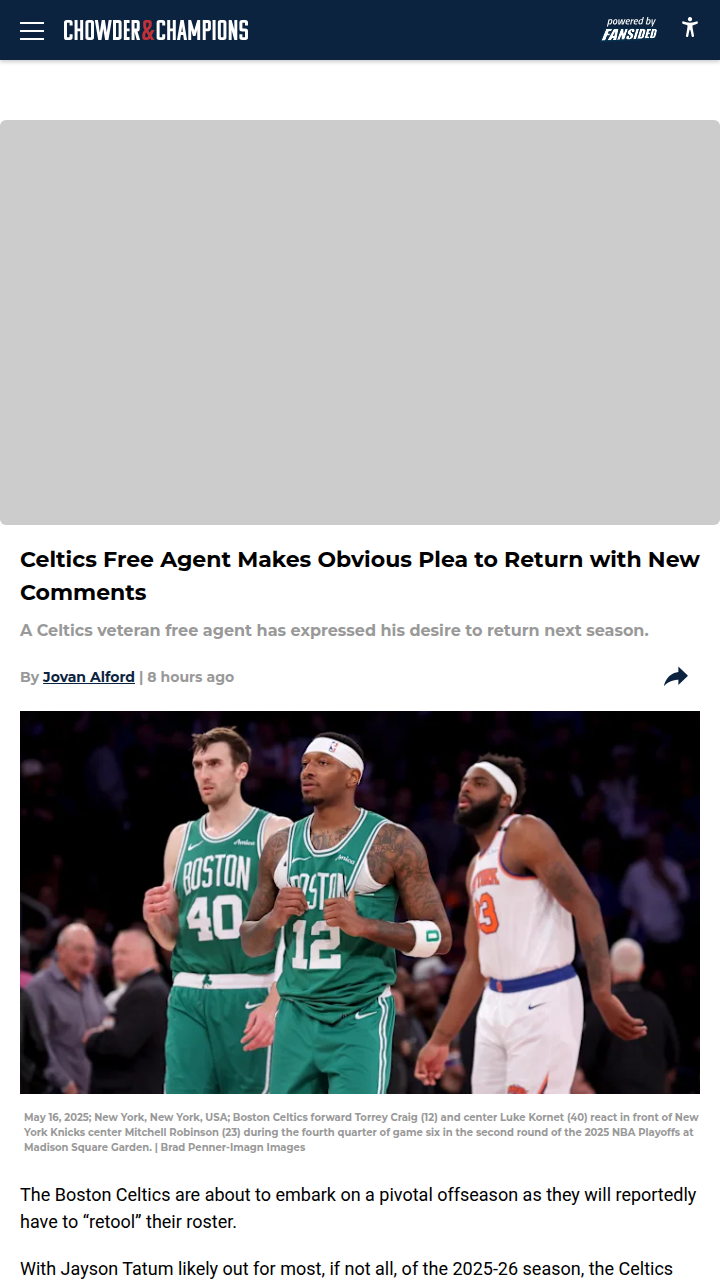 Torrey Craig Wants to Bleed Green Again?