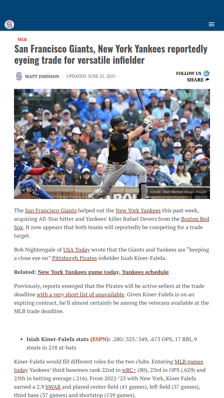 Yanks & Giants Battle for IKF—Who Wins Out?