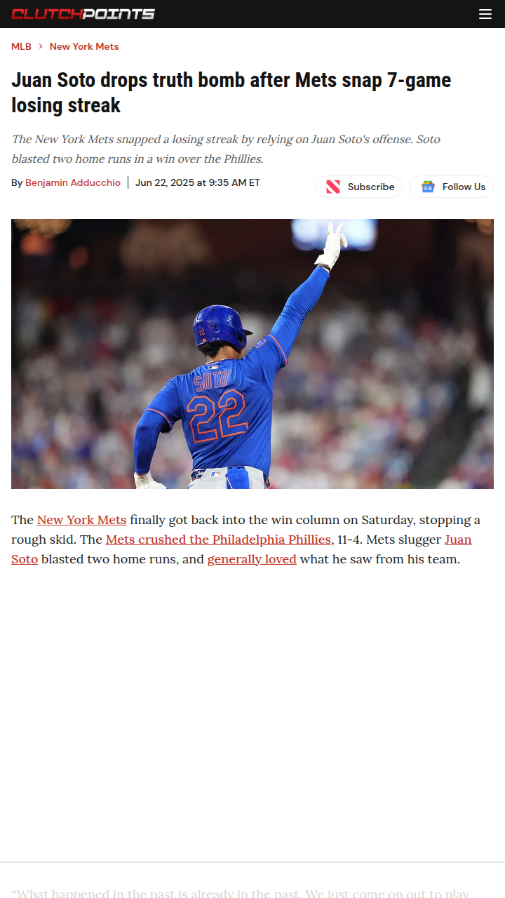Soto Sparks Mets, Ends Philly’s Hot Streak