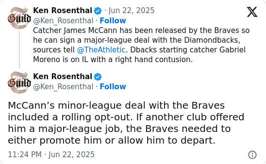 Braves' Catcher Shuffle: McCann Heads West