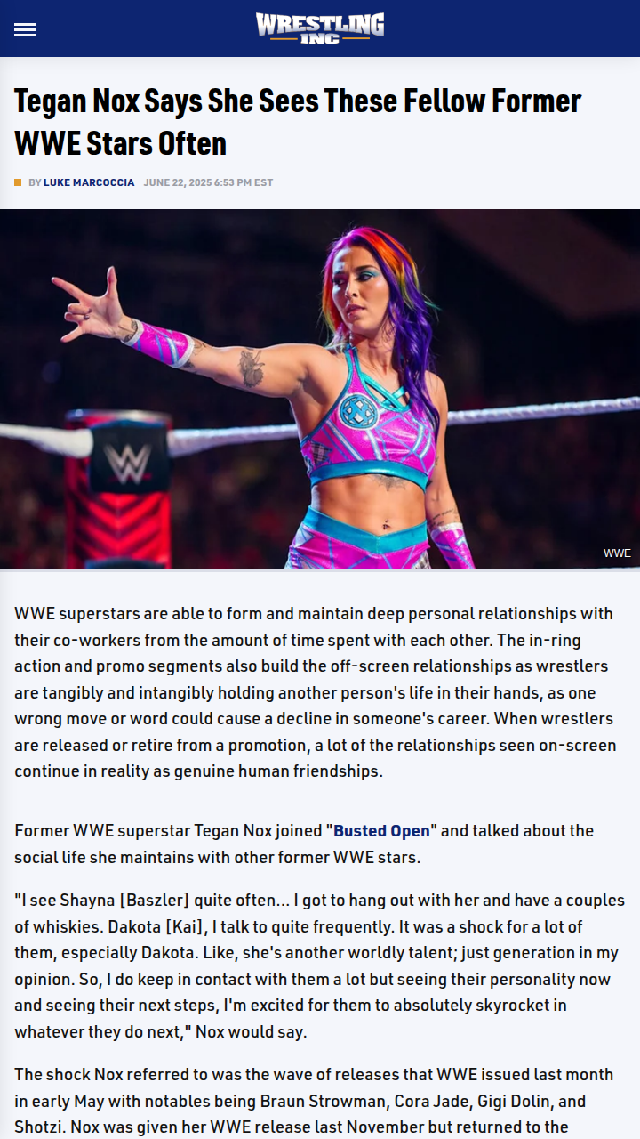 Tegan Nox Spills on WWE Friendships