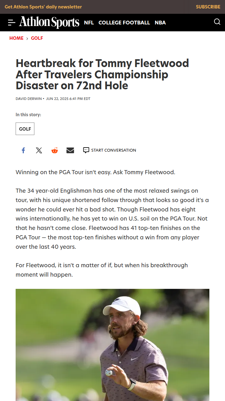 Fleetwood’s Final-Hole Heartbreak Again