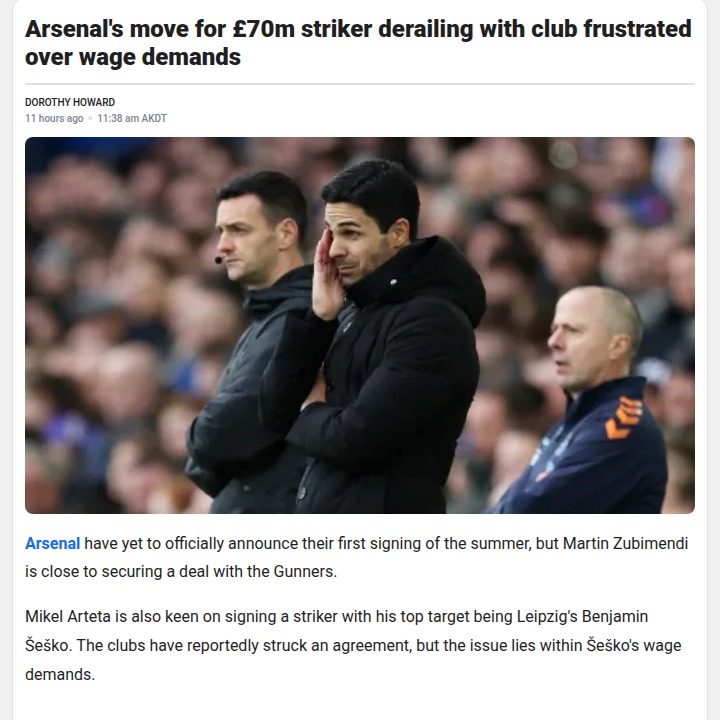 Šeško Wage Drama: Gunners’ Striker Hunt Heats Up