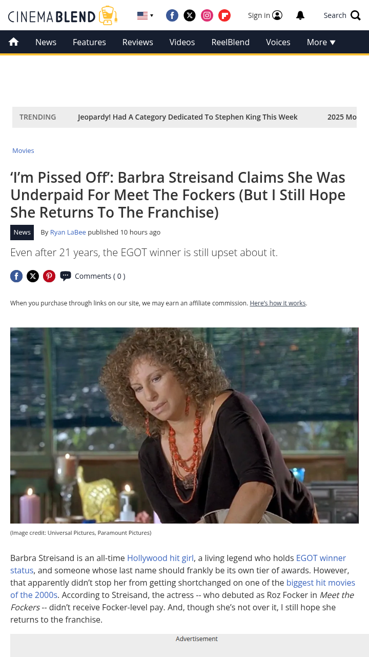 Barbra Streisand Calls Out Focker Pay Gap 😳