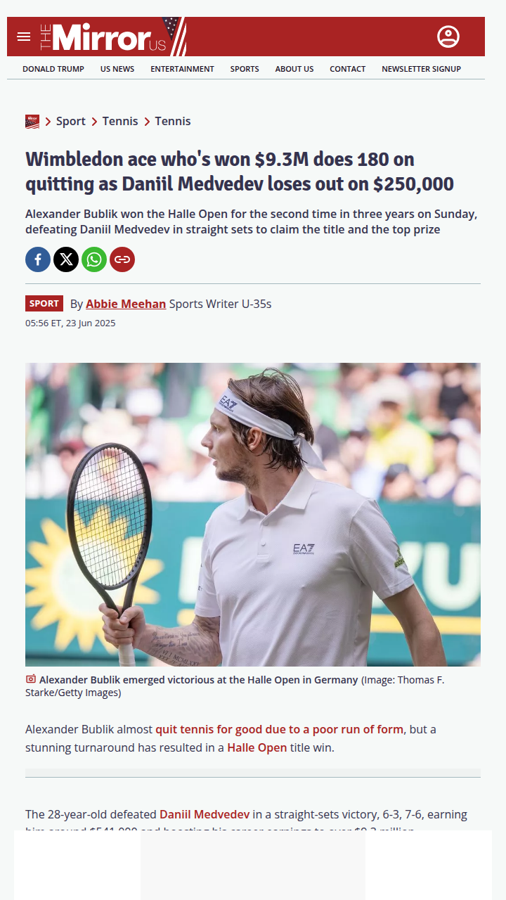 Bublik’s Big Bounce: From Nearly Quitting to Halle Hero