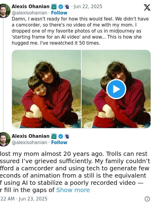 Ohanian’s AI Tribute Sparks Heated Debate