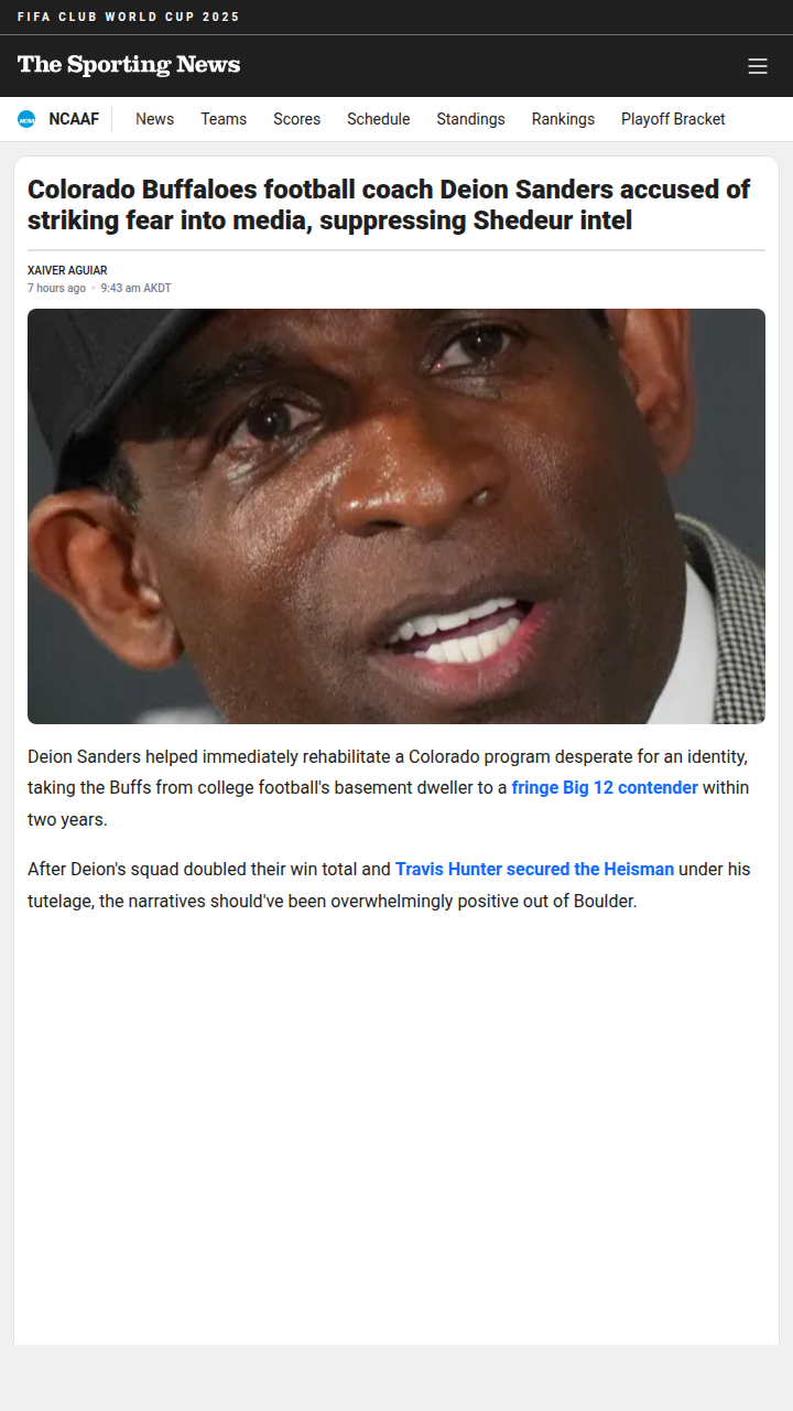 Is Coach Prime Too Powerful for the Media?