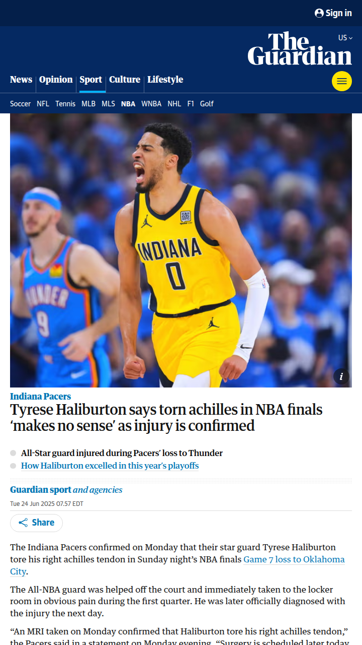 Haliburton’s Achilles Blow: Finals Heartbreak