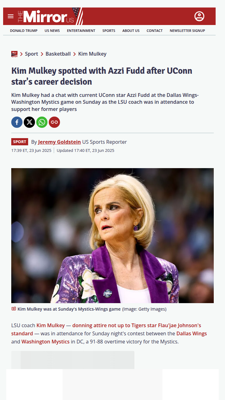 Azzi Fudd Stays, Mulkey Makes Waves Courtside
