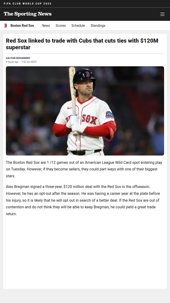 Could Bregman Bolt Beantown for Wrigley?