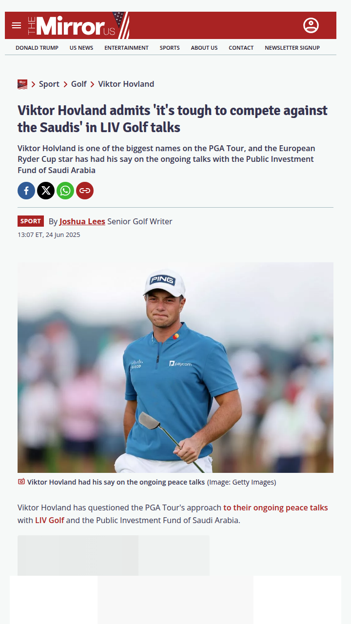Hovland: PGA Tour Needs Its Own Game Plan