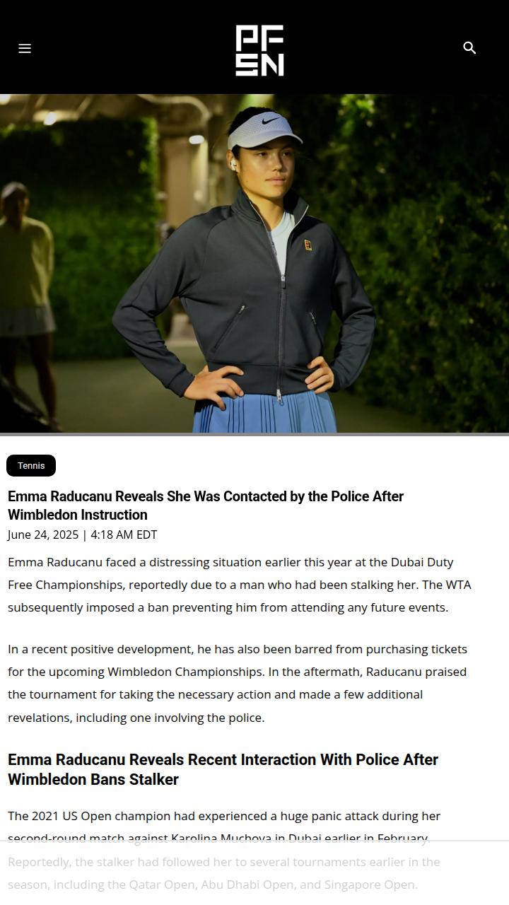 Raducanu Praises Wimbledon’s Swift Security