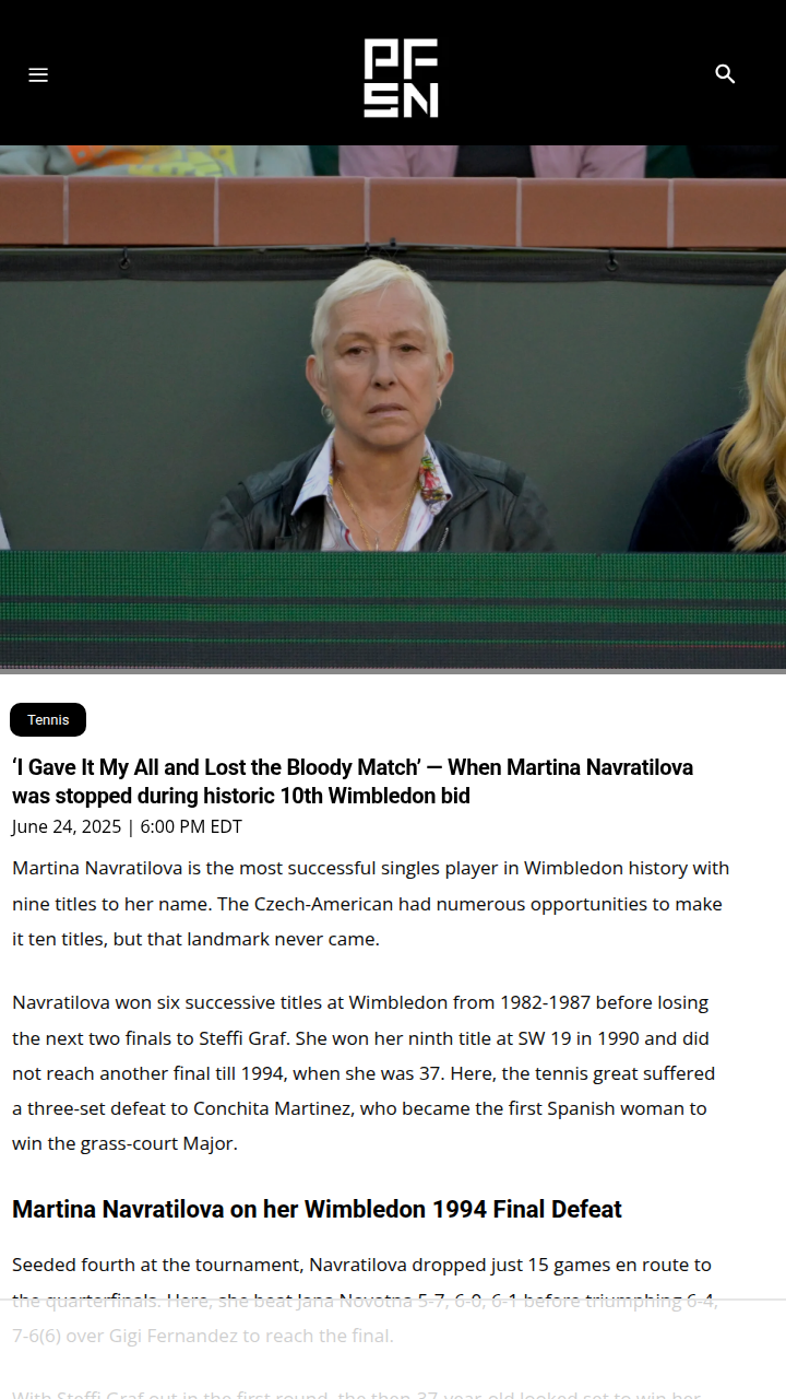 Navratilova’s Heartbreak in Wimbledon 1994