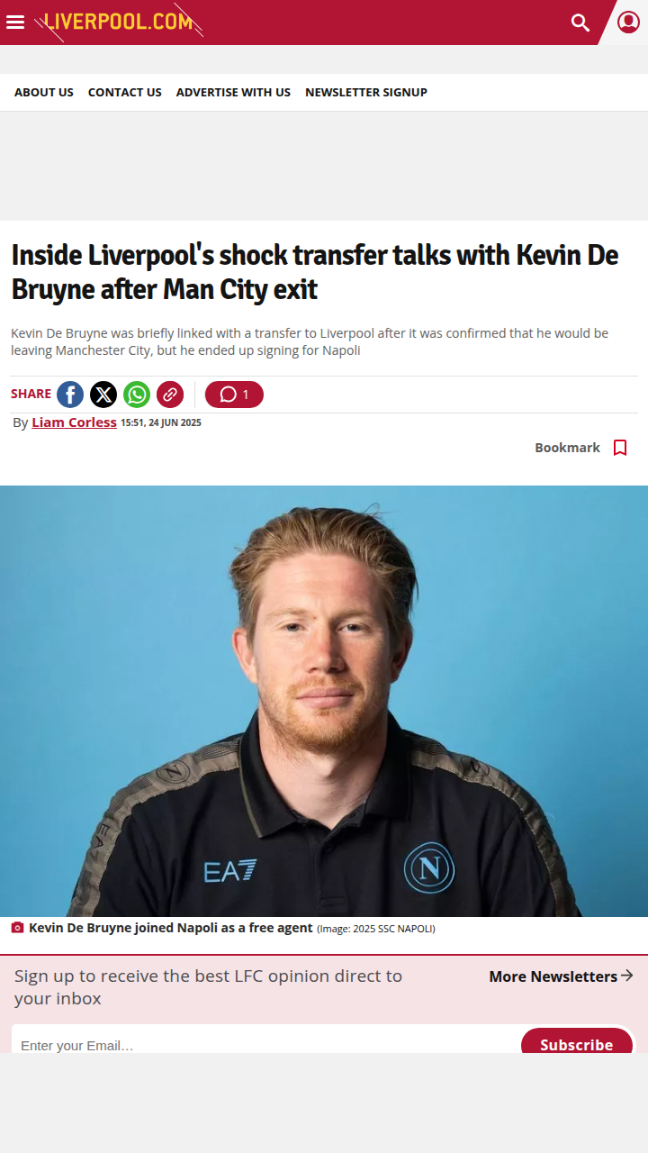 Did KDB Nearly Join the Reds?!