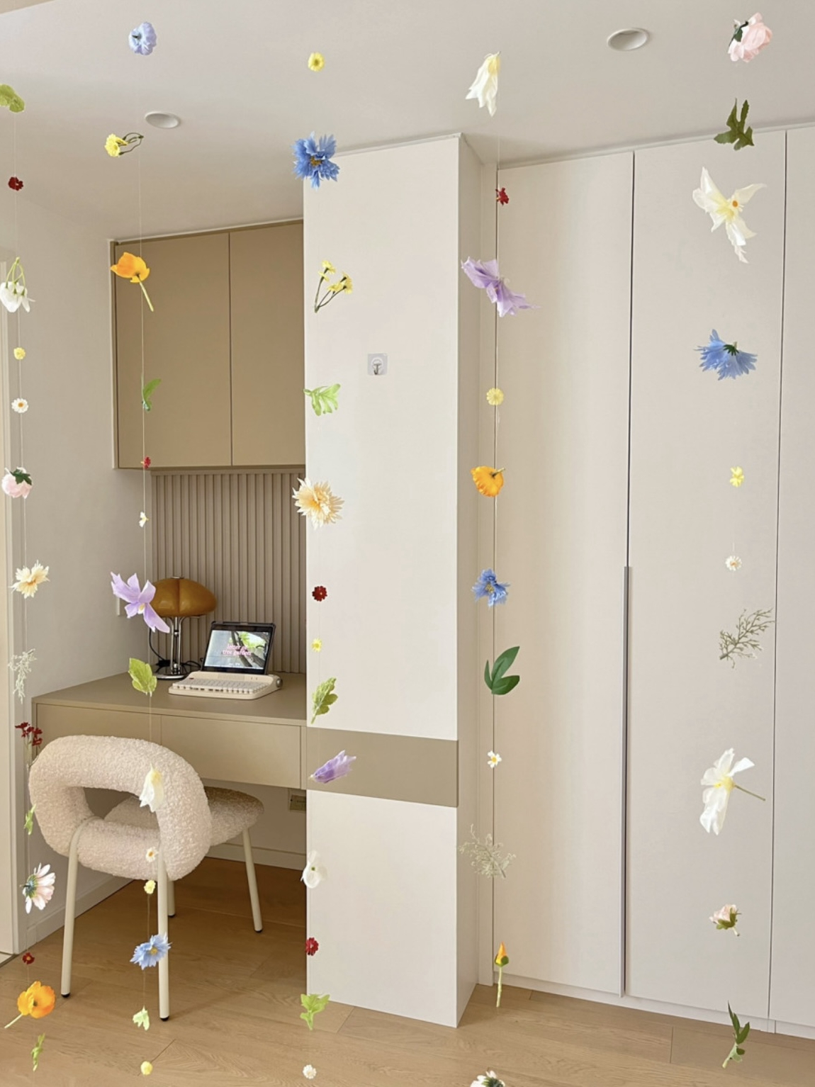 Springtime Bedroom Makeover with DIY Flower Curtains 🌸✨