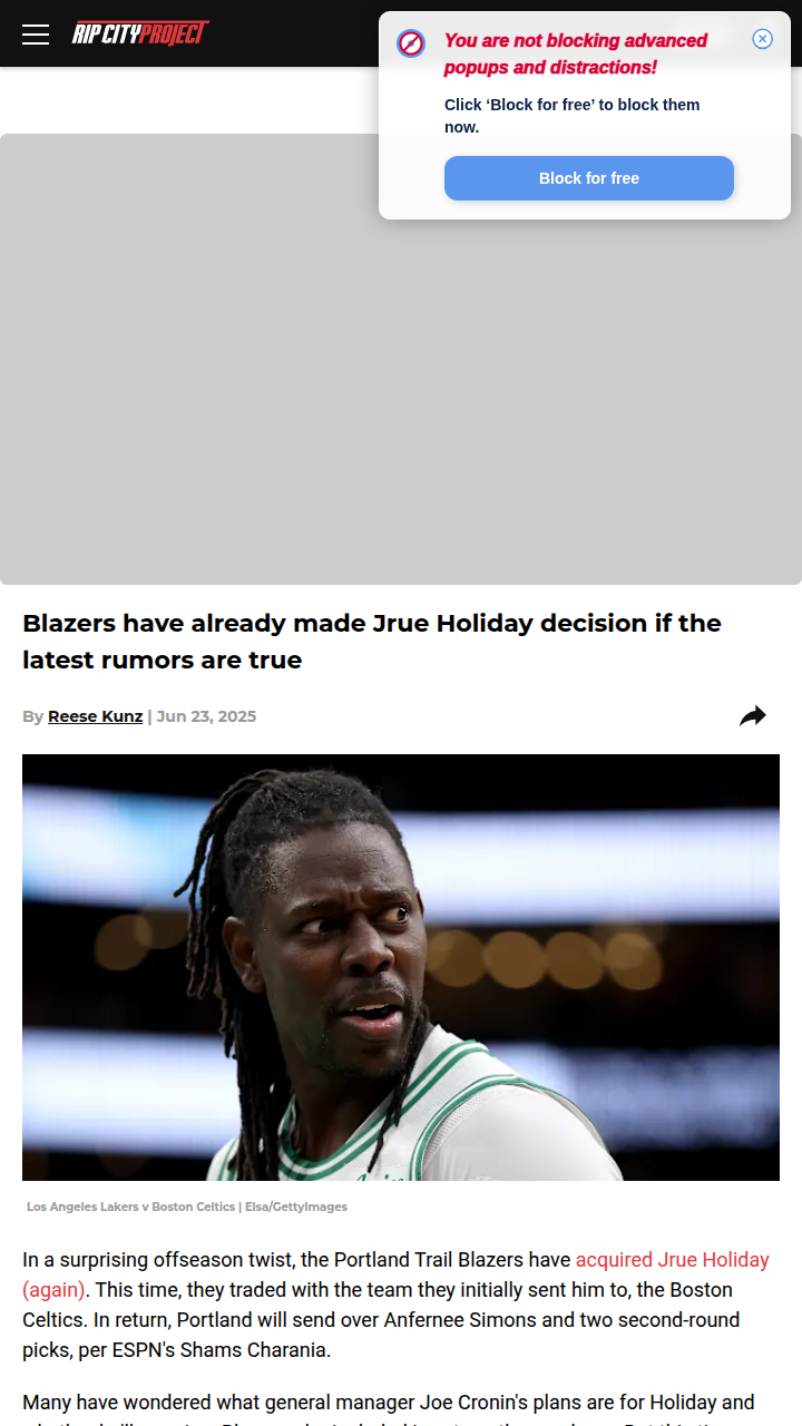 Blazers Bet Big on Jrue—Right Move or Risky?